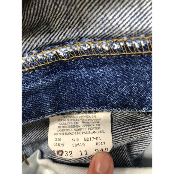 Vintage Levi Strauss 619 Mens 42x25 Blue Denim Jeans Straight Hemmed - Picture 8 of 8